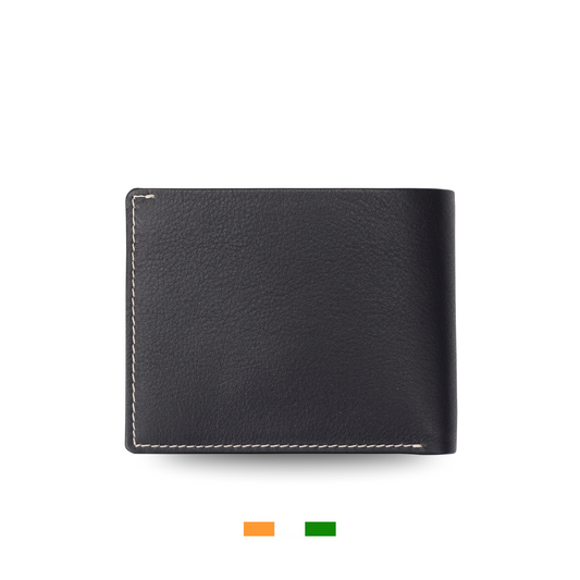 Levivre - Flat Grain soft Black Leather Billfold Wallet