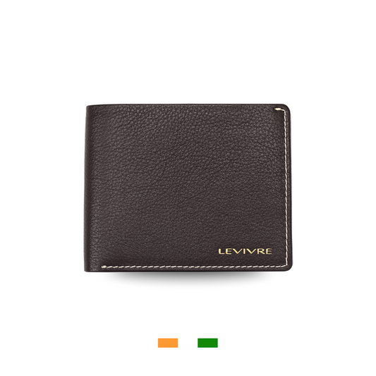 Levivre - Flat Grain soft Brown Leather Billfold Wallet