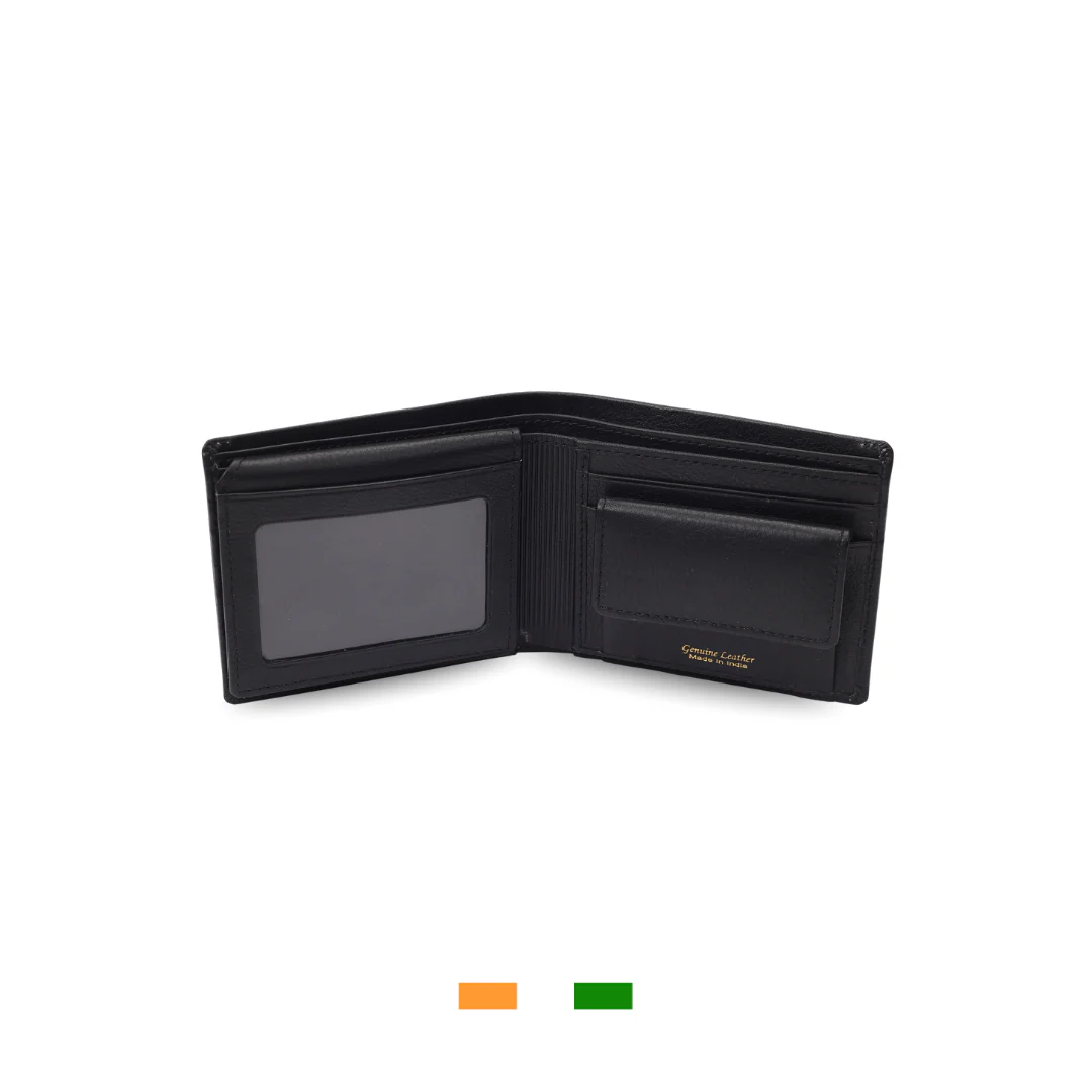 Smooth Grain Soft Leather Billfold Wallet | Slim Wallet for Men – Black